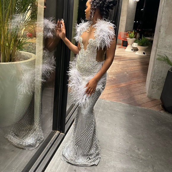 Silver/grey prom dress